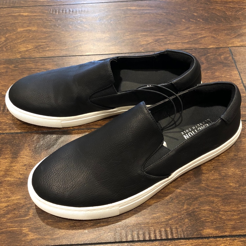 Kenneth Cole Black Leather Slip-on Shoes - Size 8